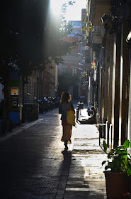 Bohemian afternoon lights at Gracia quarter in Barcelona