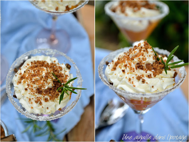 Compotée d'abricot au romarin et mousse mascarpone 