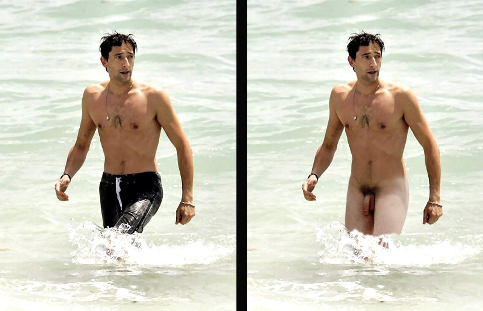 Adrien Brody , American actor gets naked.