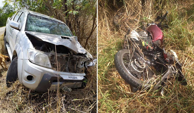 Colisão entre caminhonete e moto deixa jovem morto na BR-324, em Jacobina