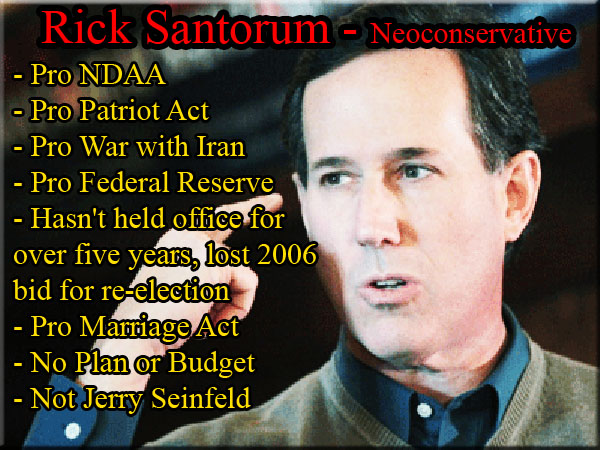 Rick Santorum - Neoconservative