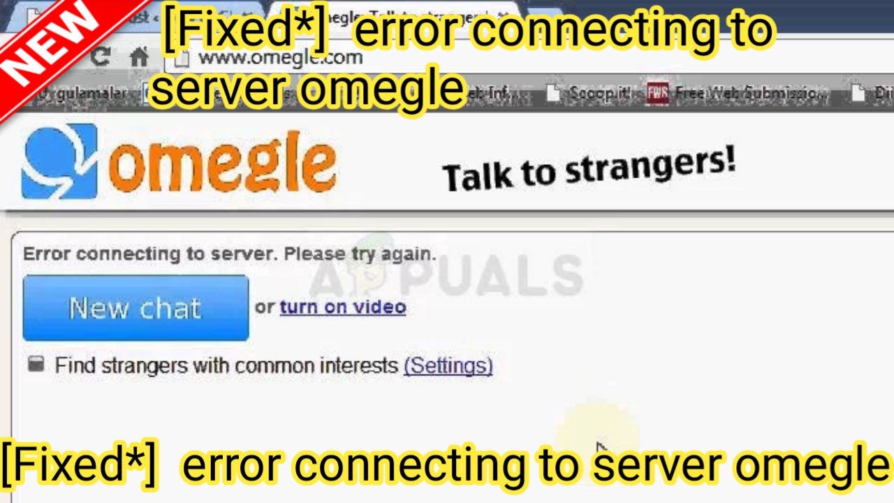 [Solved] error connecting to server omegle | how to fix error