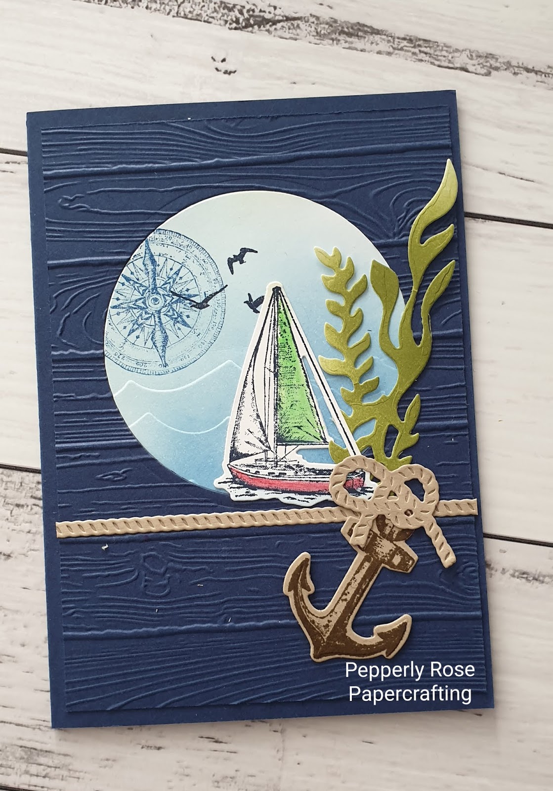 Pepperly Rose Papercrafting Stampin Up! Sailing Home Masculine Card