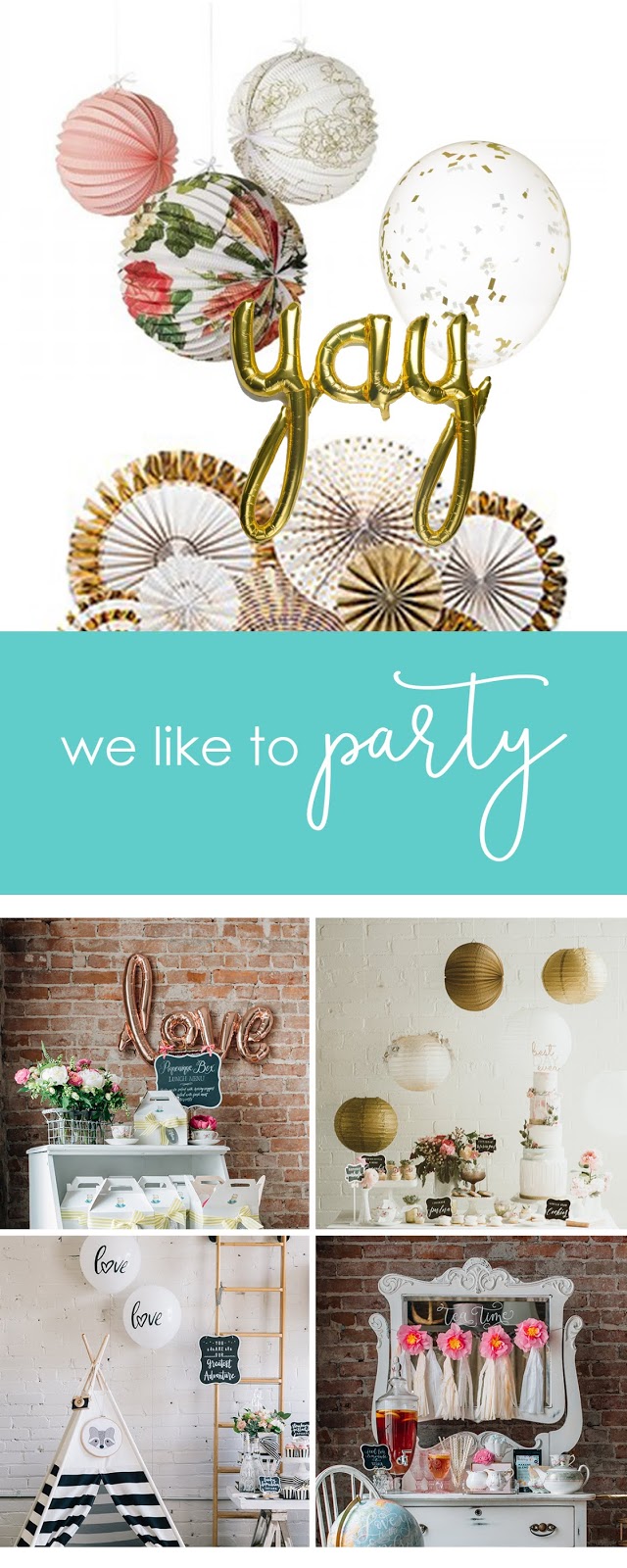 We love to party! Party decorating inspiration and supplies from Creative Bag.