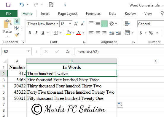 Dawson Converting Numbers Into Words In Excel