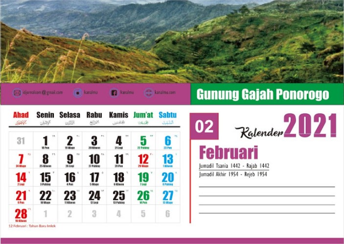 template kalender duduk cdr - kanalmu