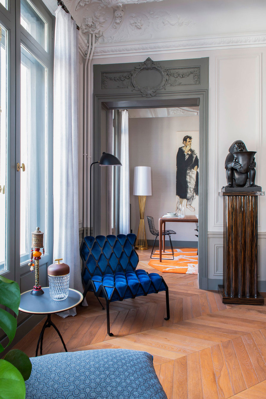 Classic Parisian apartment with vibrant modern accents