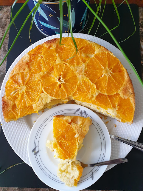 Gâteau amandine renversé à l'orange;Gâteau amandine renversé à l'orange