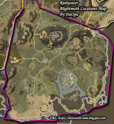 Reekwater blightmoth locations map