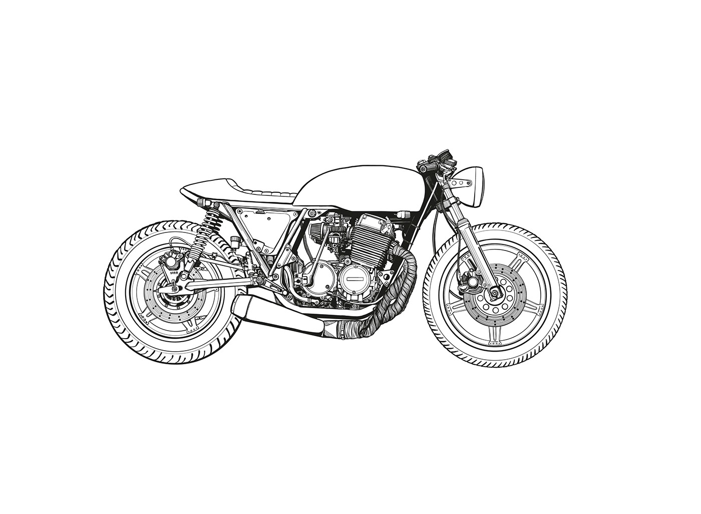 Cafe Racer Drawing RocketGarage Cafe Racer Magazine