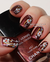 nail flowers nails tulip polish acrylic tulips designs orange chanel marias tulipe mariasnailpolishblog flower glitter noir painted course base should