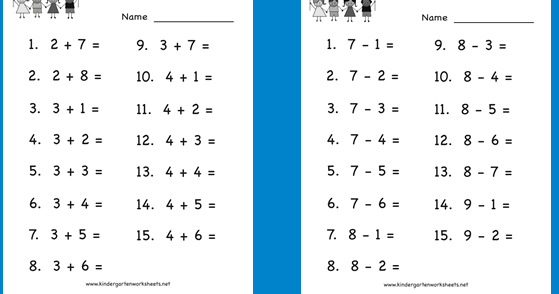 LEMBAR KERJA MATEMATIKA PENJUMLAHAN DAN PENGURANGAN UNTUK ANAK PAUD, TK