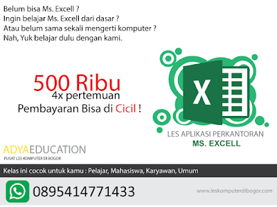 les komputer excel dasar di bogor - juli 2020