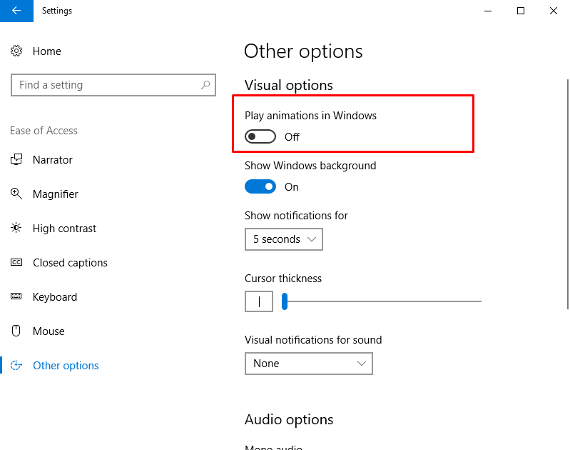 Cara nonaktifkan visual effect windows 10 agar komputer lebih ringan