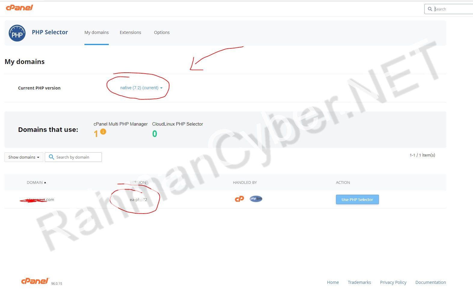 PHP VERSION PAGE ON CpANEL PHP VERSION PAGE ON CpANEL