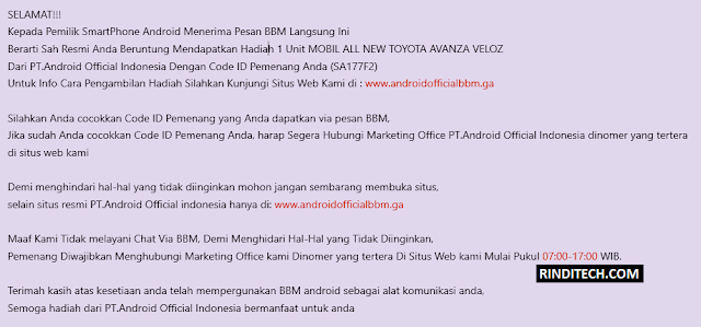 Dapat BBM Langsung Dari PT Penyelenggara Undian? Cek dulu Kebenarannya