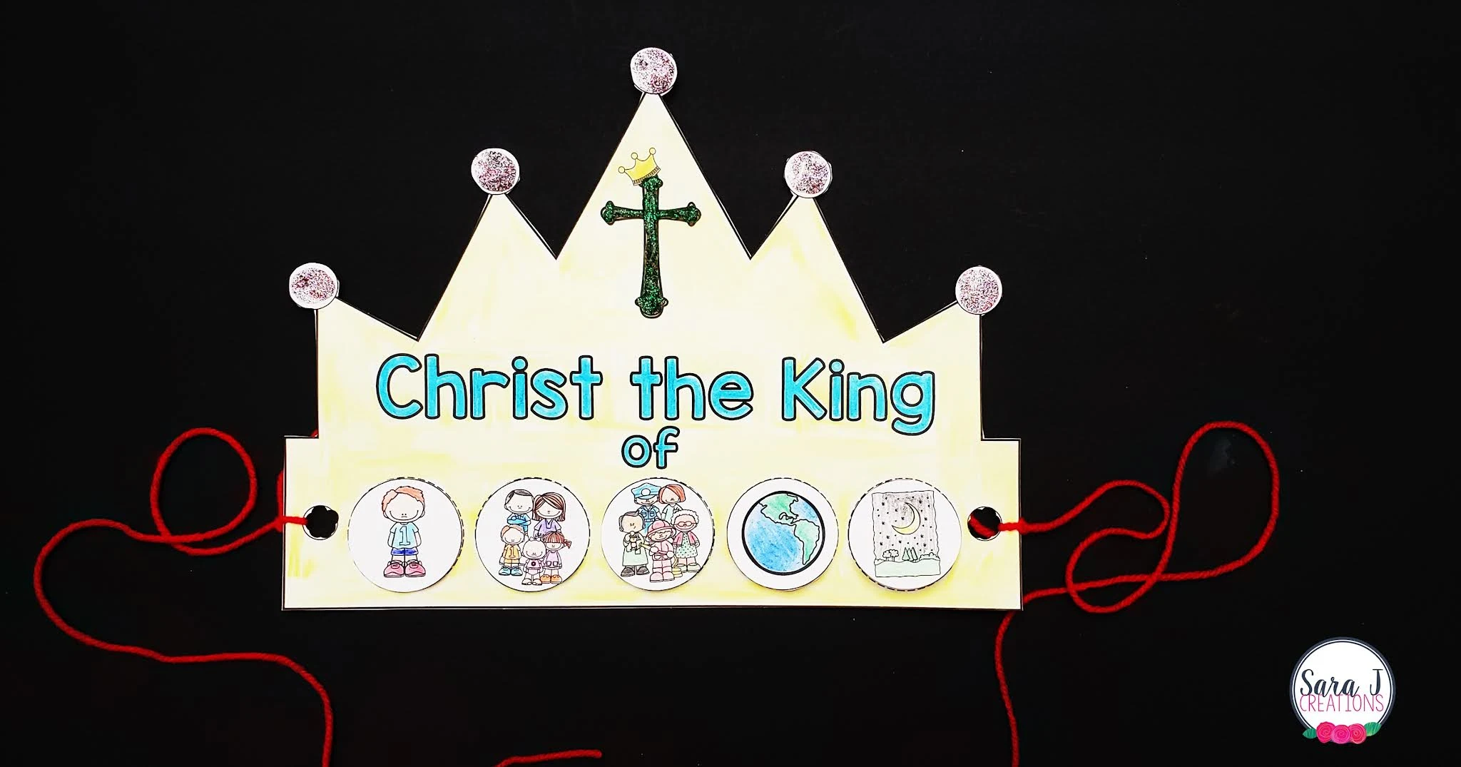 Free printable crown for Christ the King. The perfect way for kids to celebrate the Solemnity of Our Lord Jesus Christ, King of the Universe
