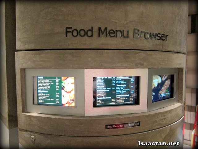A special spot to glance through all the food menus