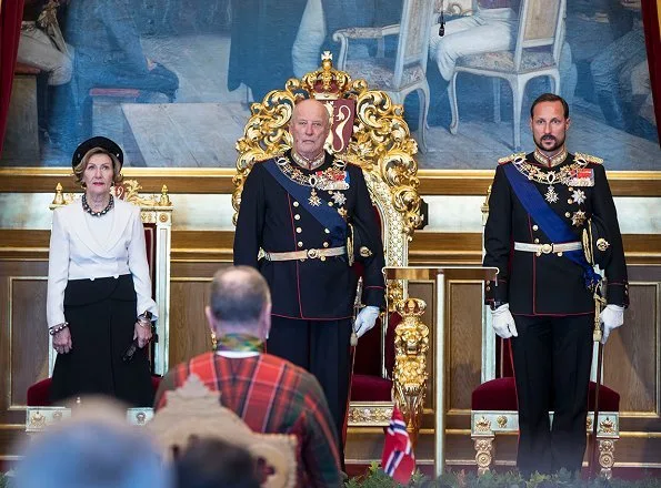 King Harald, Queen Sonja and Crown Prince Haakon attended the opening of 162. Norwegian Parliament in Oslo