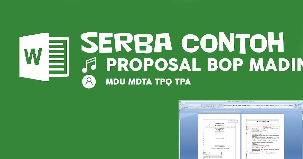 Contoh Proposal Bop Madin Mdu Mdta Tpq 2021 Pagar Bawean