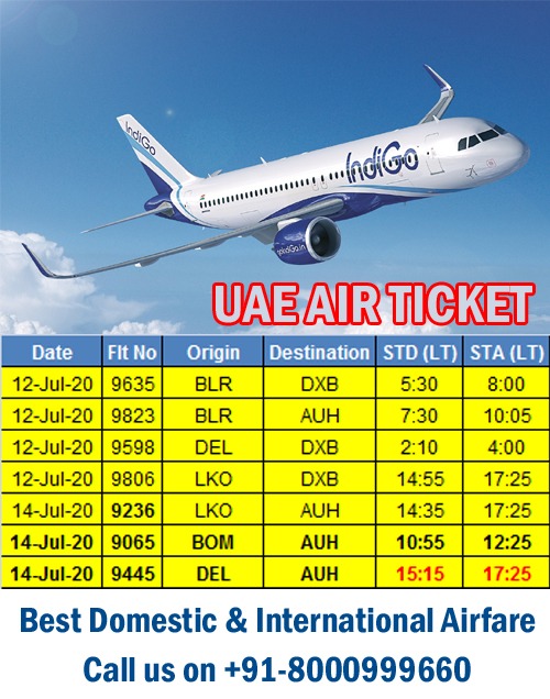 FLY TO UAE WITH INDIGO AIRLINE BOOK NOW
