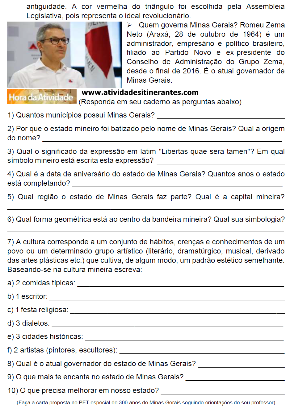Blog Atividades Itinerantes: Atividade complementar sobre os 300 anos