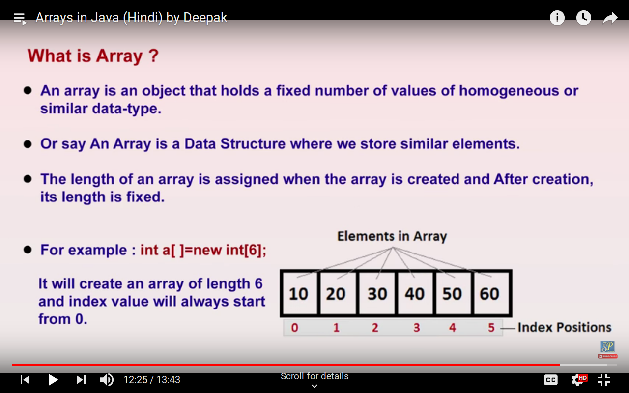 array elements assignment