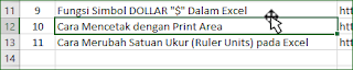 double klik kursor bagian atas Trik Double Klik Mouse Excel