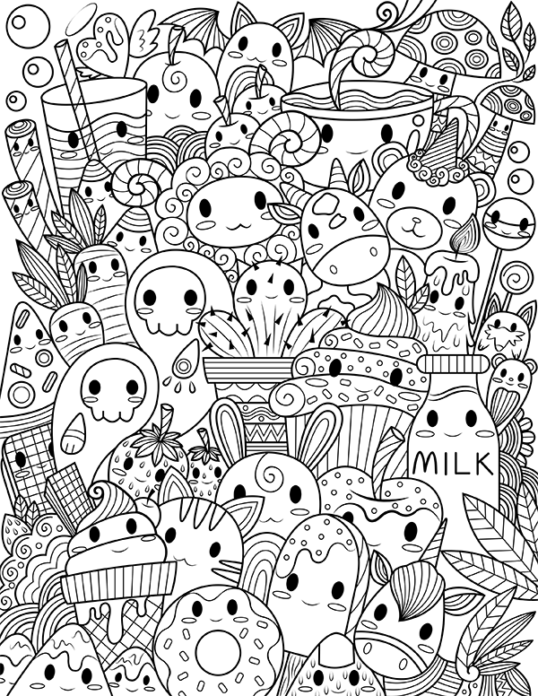 Kawaii Animal Coloring Pages Kawaii Animal Coloring Pages