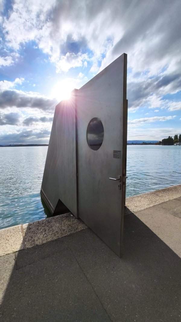 Entrance to the underwater observatory in Lake Zug, Switzerland