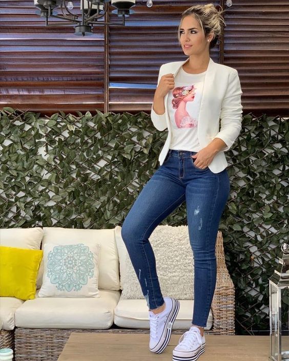 Polinizador Regenerativo ignorância calça jeans com tenis branco - tatosbotao.com