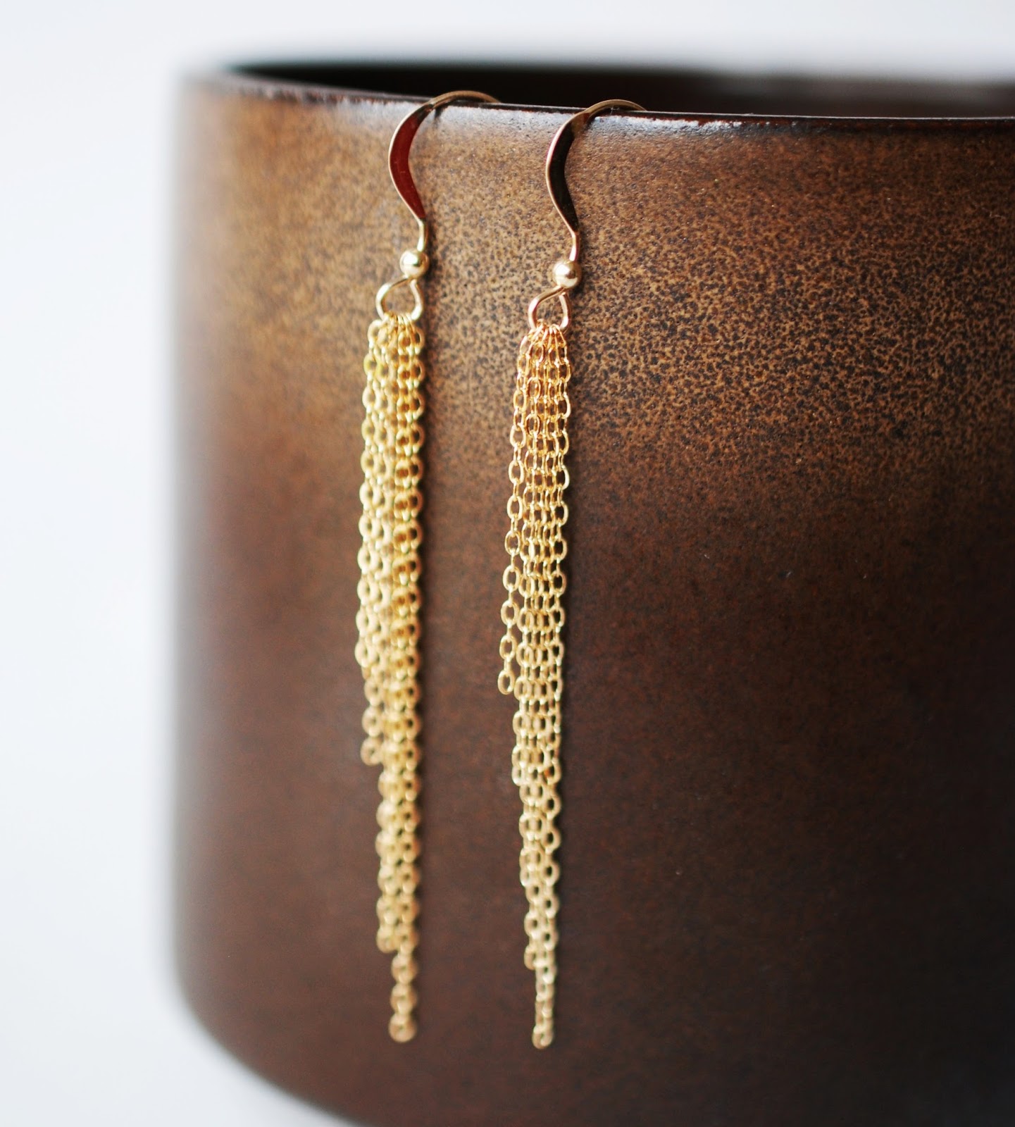 anita ♥ handmade New Arrival 349 Gold Tassel Chain Earrings