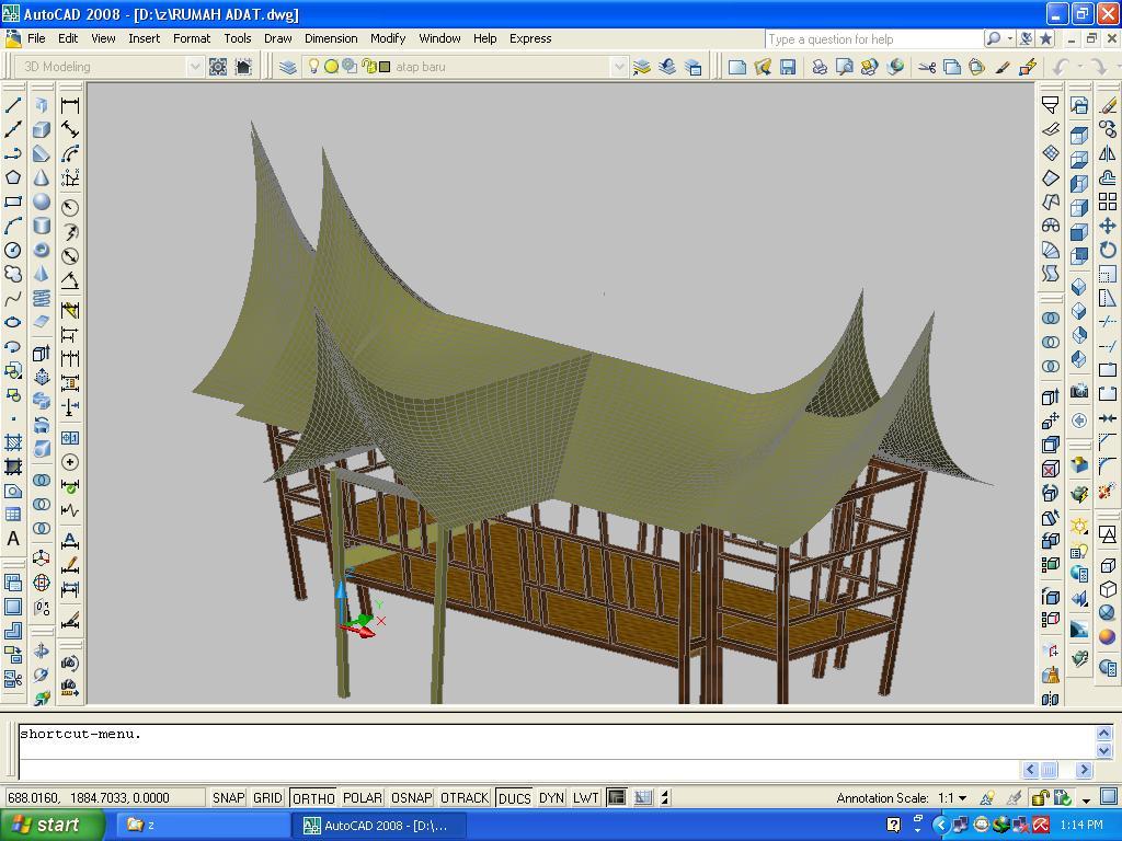 FIKRI CREATIVE Tutorial Pembuatan Atap Rumah Adat Minang Kabau