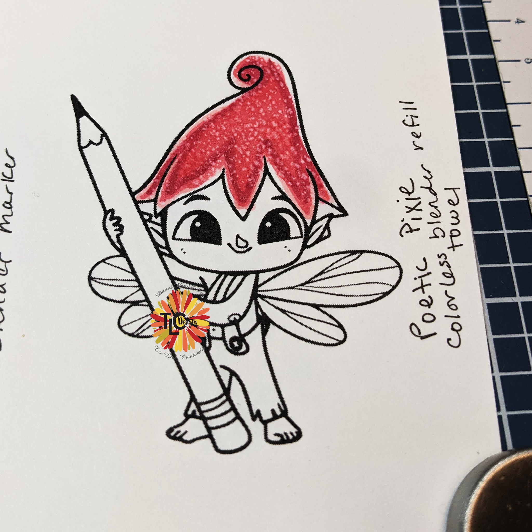 Danni's Dreams Copic Colorless Blender Tutorial with TLC Designs Digis