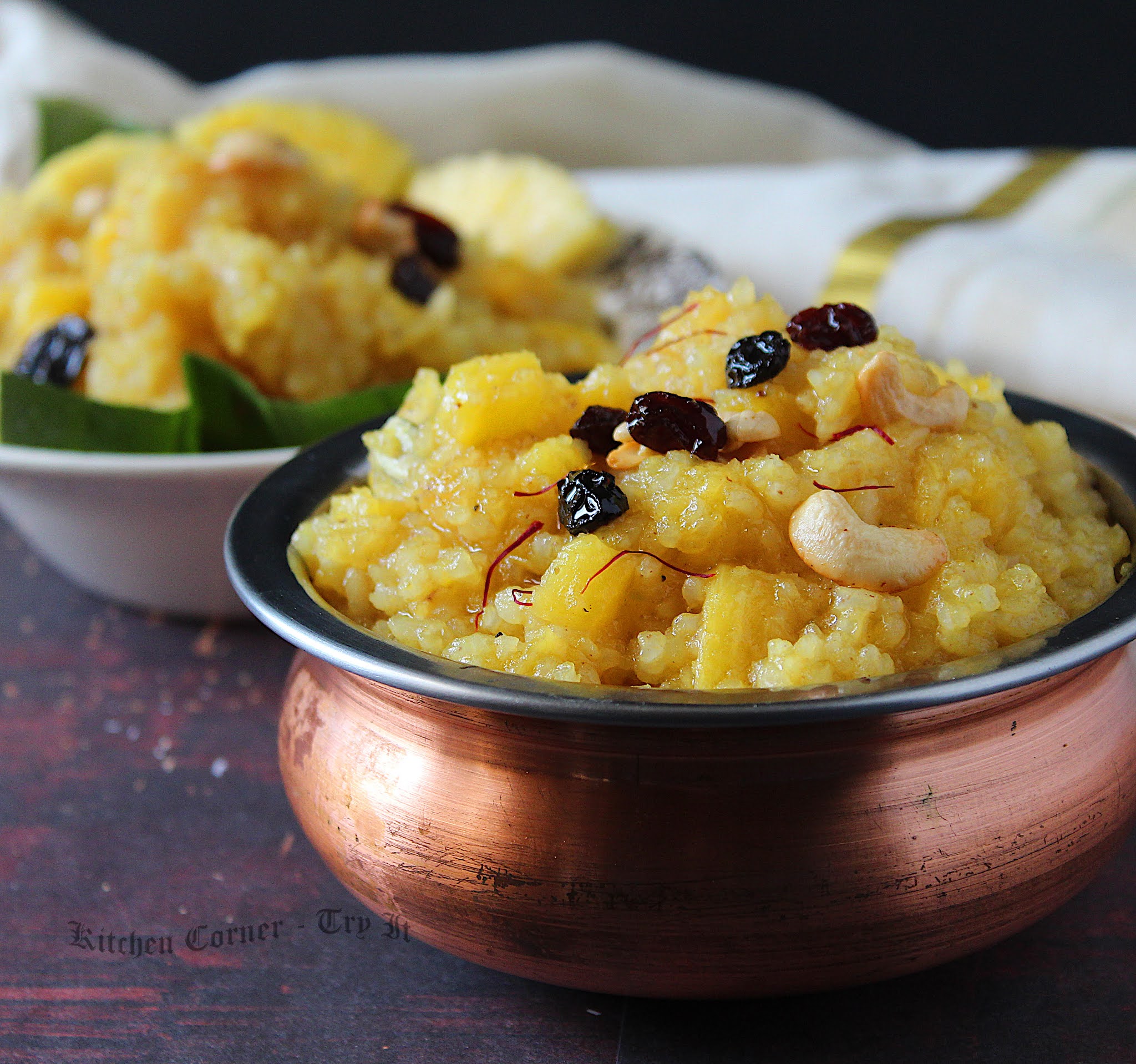 Pineapple Sweet Rice/ Rice Kesari Bhath Flavored with Ghee and Saffron