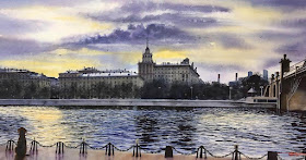 12-Gorky-Park-Moscow-Igor-Dubovoy-Realistic-Urban-Watercolor-Paintings-www-designstack-co