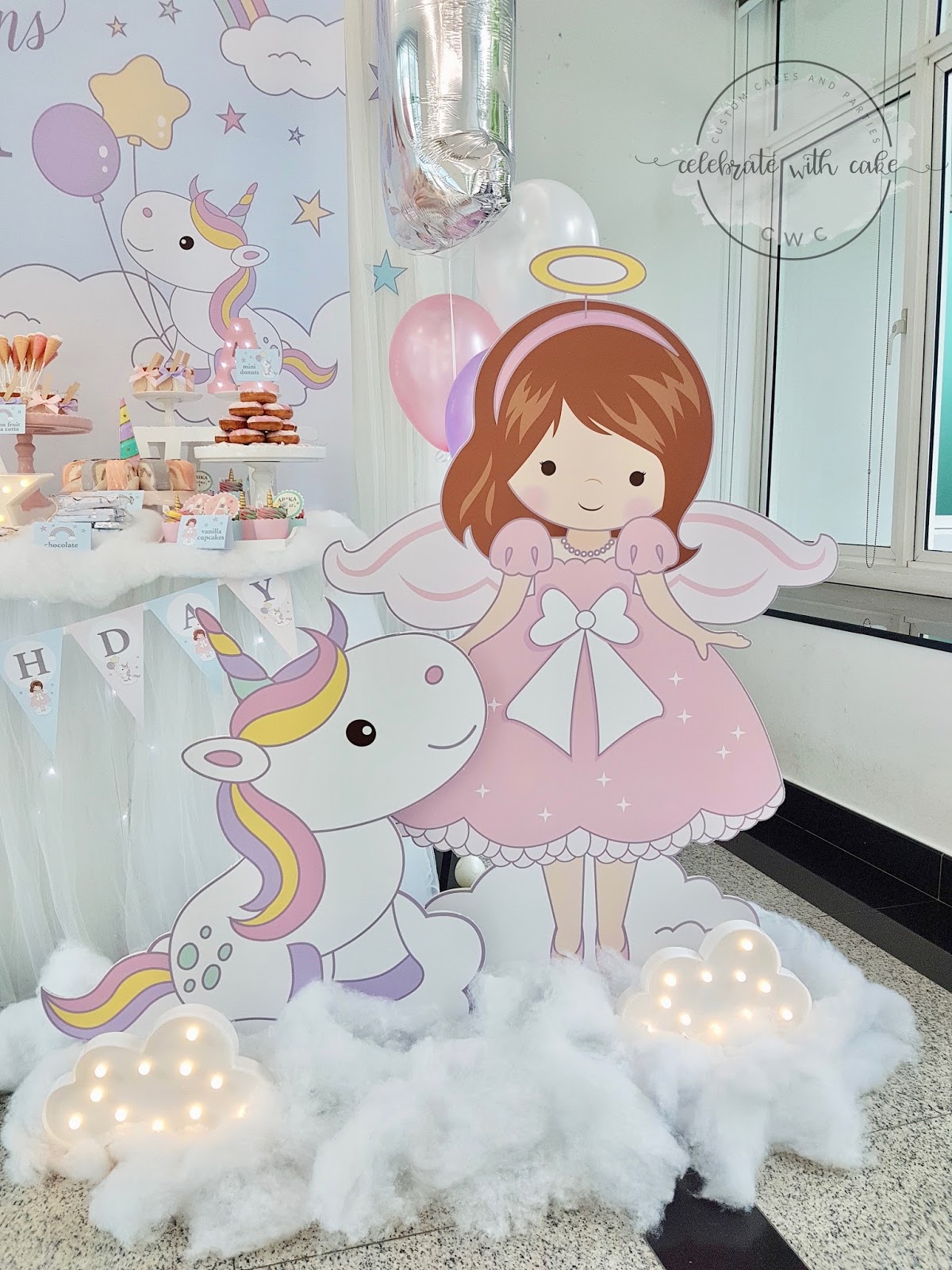 Celebrate With Cake Unicorn And Angel Themed Dessert Table Please Click On Post For More Pictures