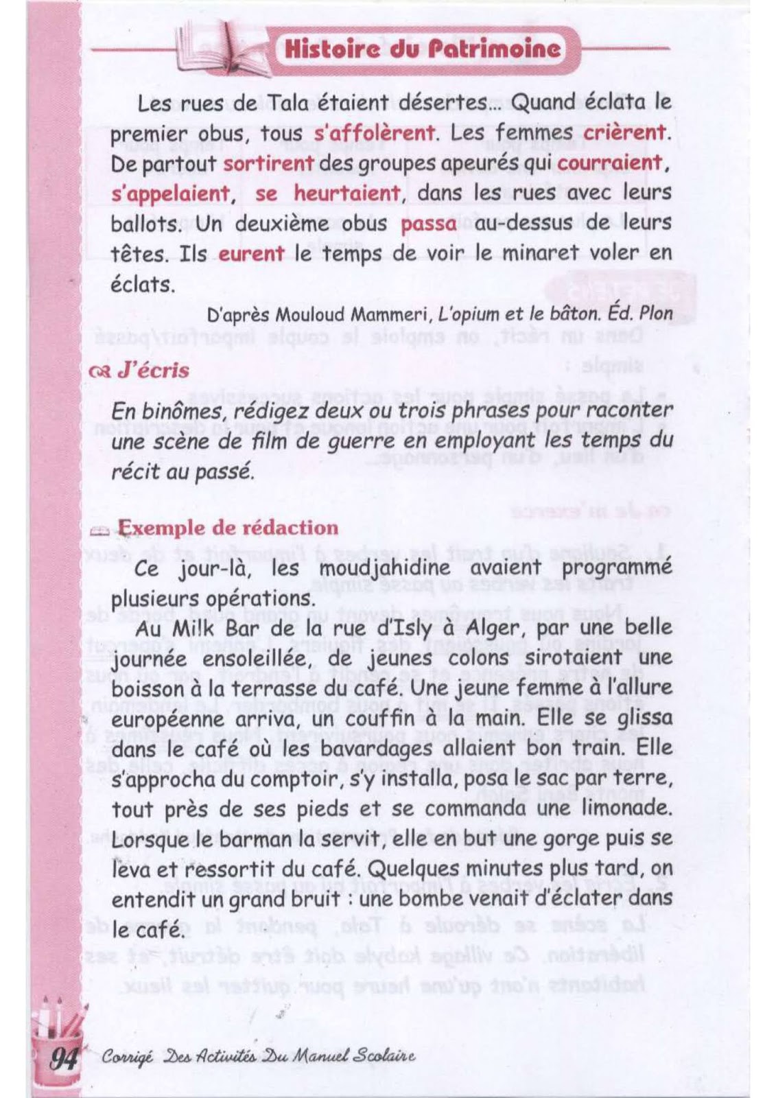 حل تمارين صفحة 82 الفرنسية للسنة الثالثة متوسط - الجيل الثاني