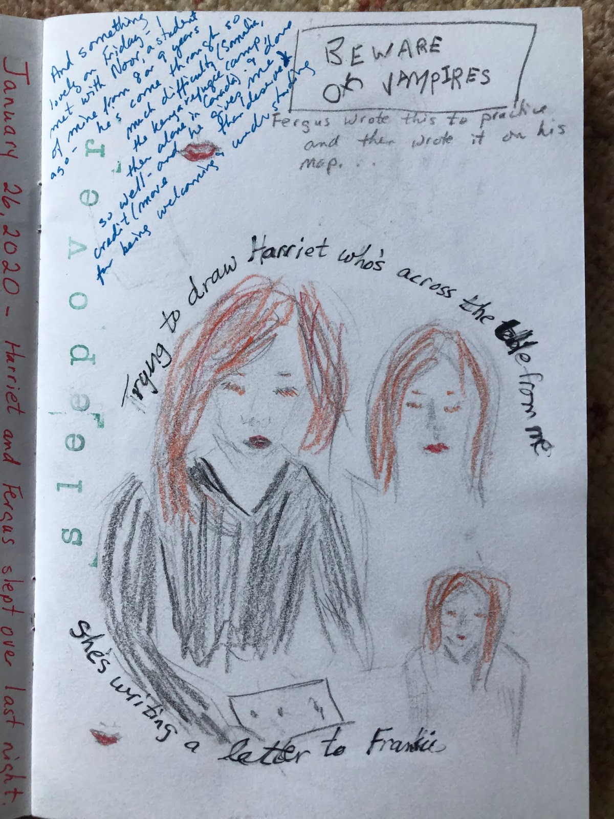 Weekend Doings. . . From My Sketch Journal – Materfamilias Writes