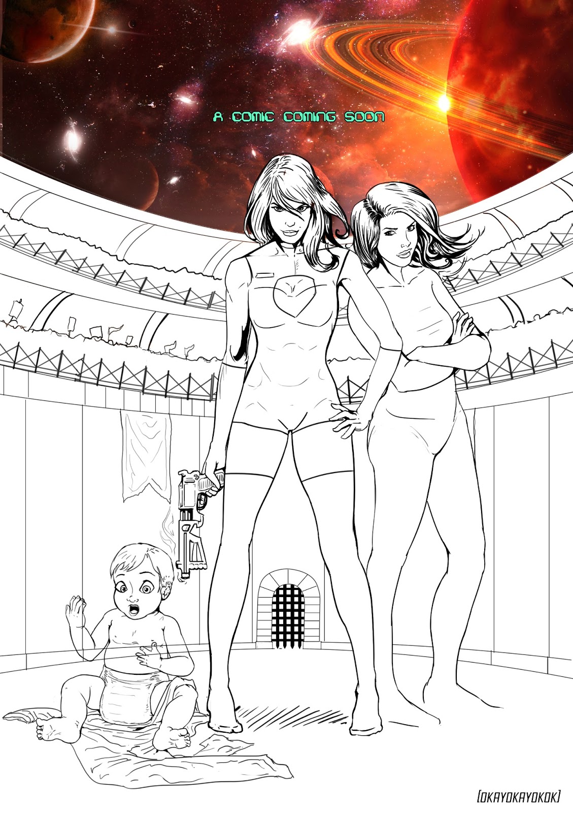 This is a commissioned cover for an Age Regression comic, "The Regress...