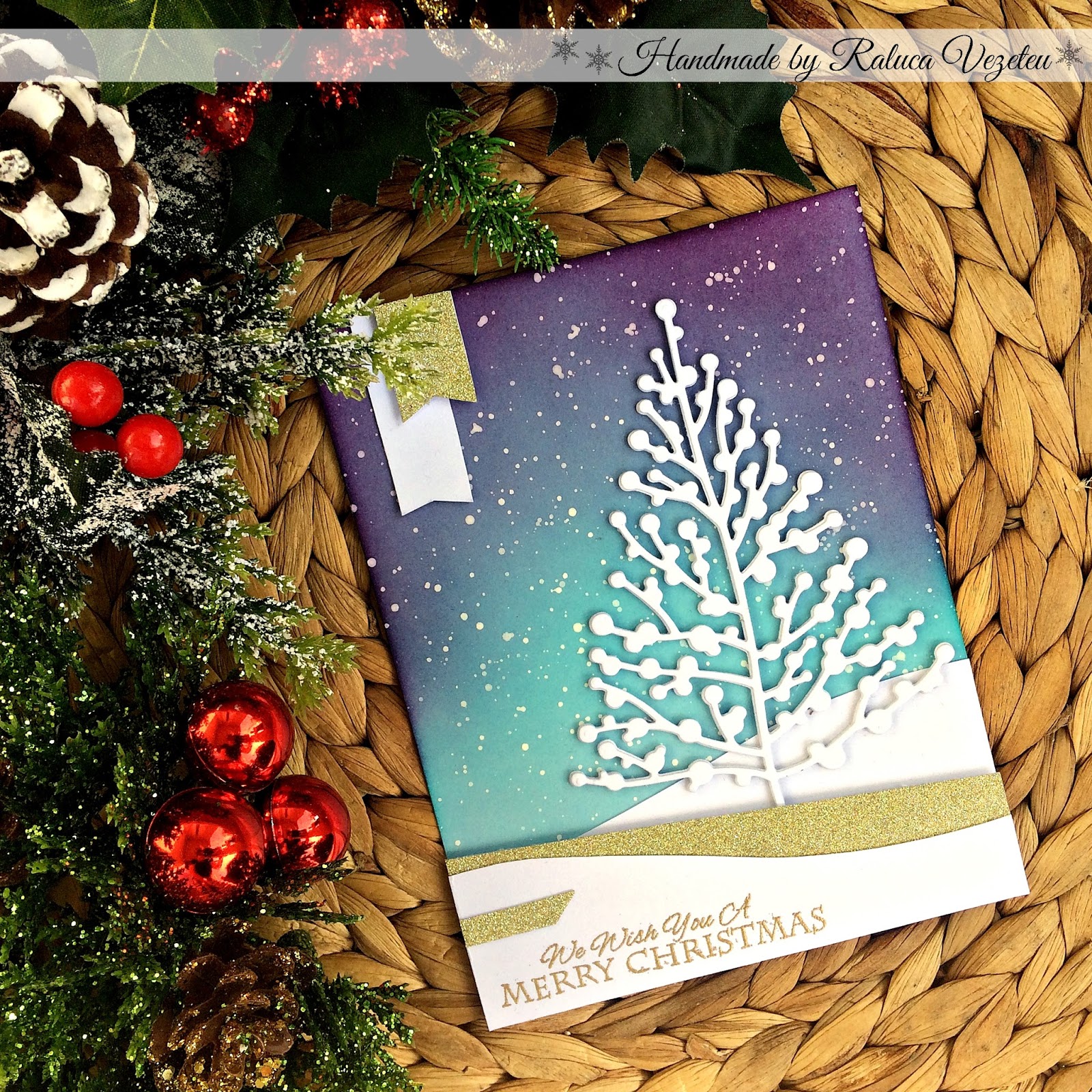 Treetops Glisten  Sizzix Christmas Handmade Card