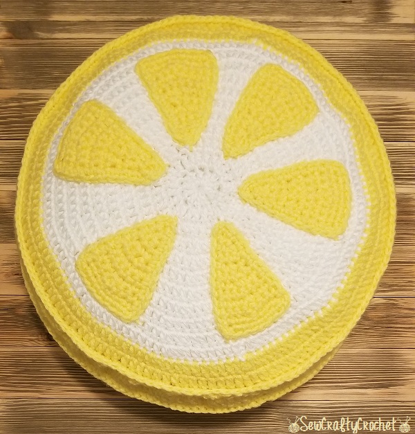 Crochet Lemon Slice Pillow - Sew Crafty Crochet