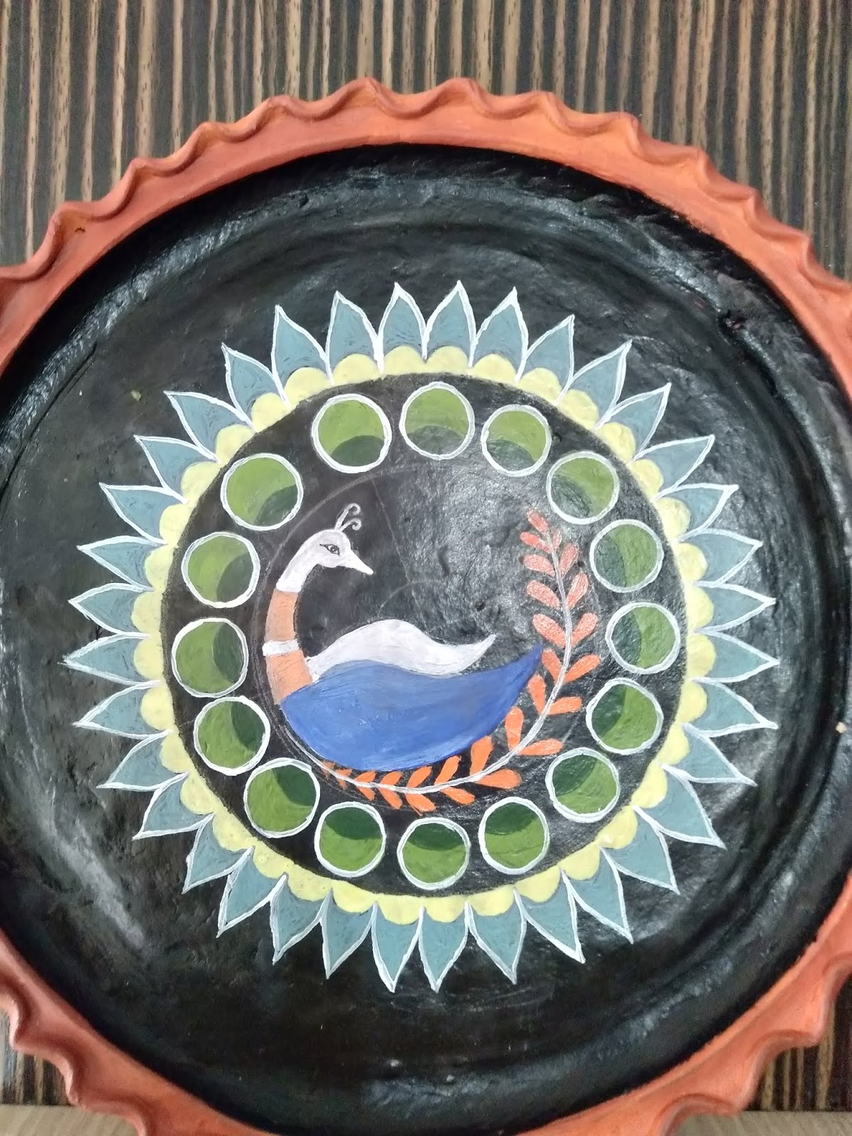 Diy Craftopedia How To Paint Terracotta Plate With Madhubani Design