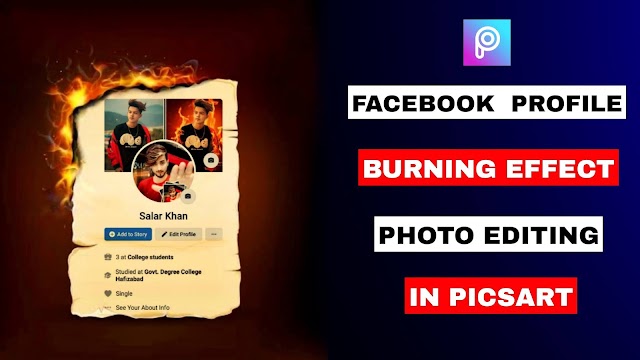 Picsart - Facebook Profile Burning Effect Photo Editing | Facebook Instagram Profile Photo Editing