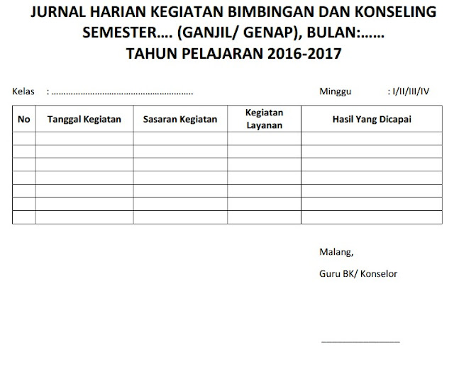 Contoh Format Agenda Harian Guru Guru Ilmu Sosial