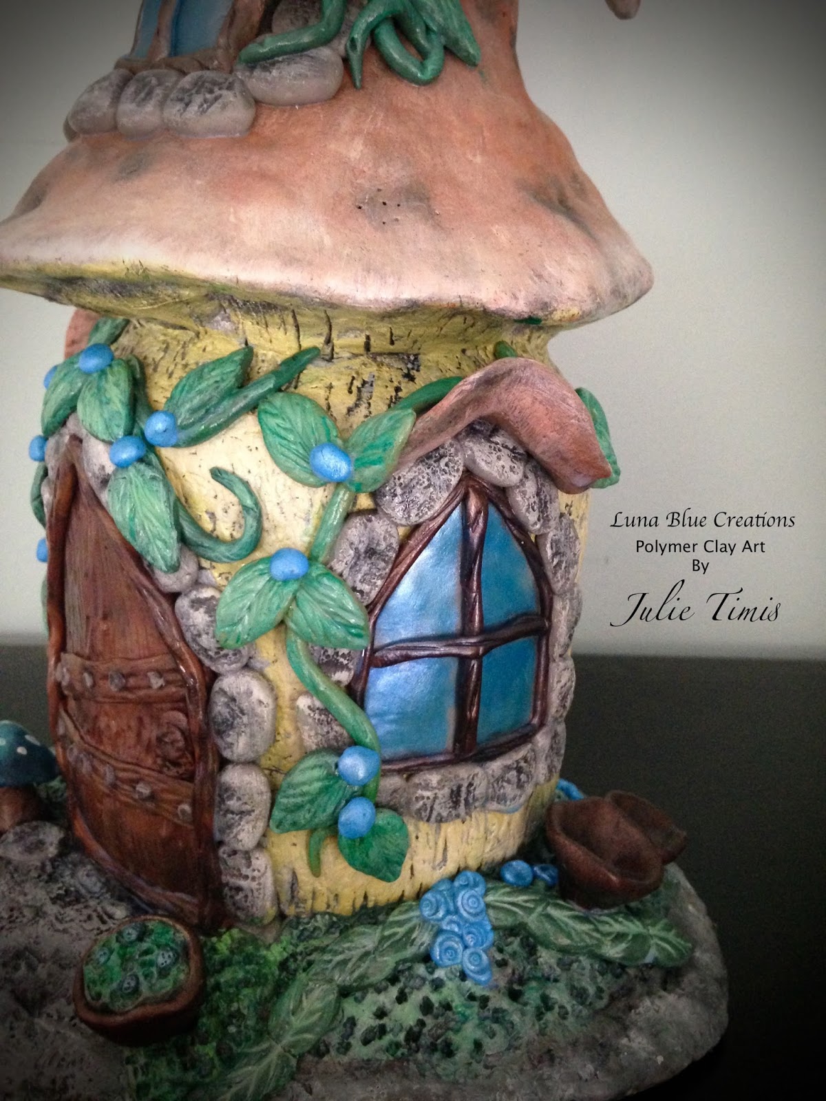Luna Blue Creations Polymer Clay Fairy House "Emporium"