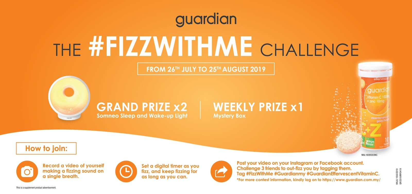 My Blogs Guardian Vitamin C + Zinc FizzWithMe Challenge Promotes