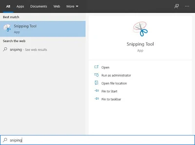cara membuka snipping tool di windows