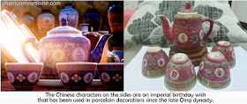Chinese teaset with decorated with an imperial birthday wish