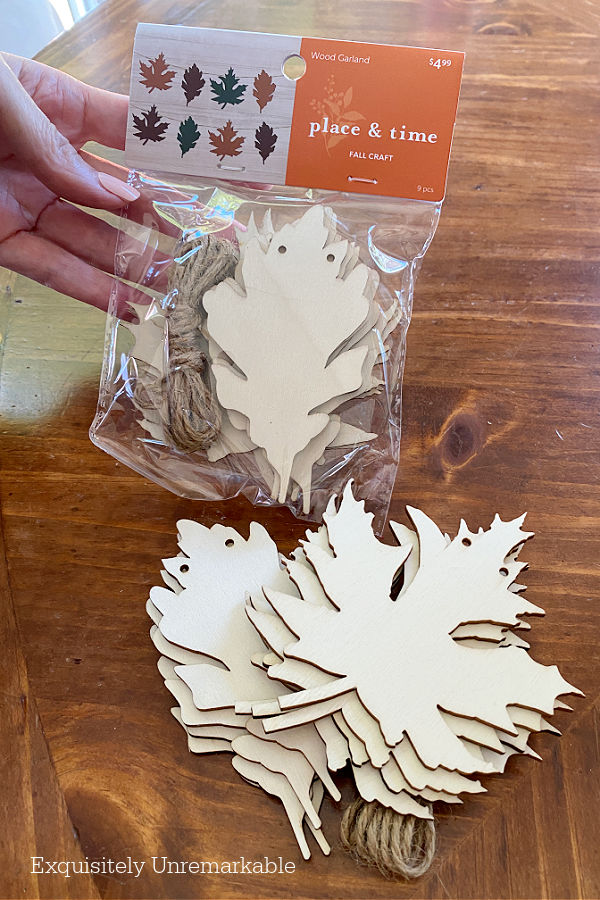 Wooden Leaf Garland Pieces